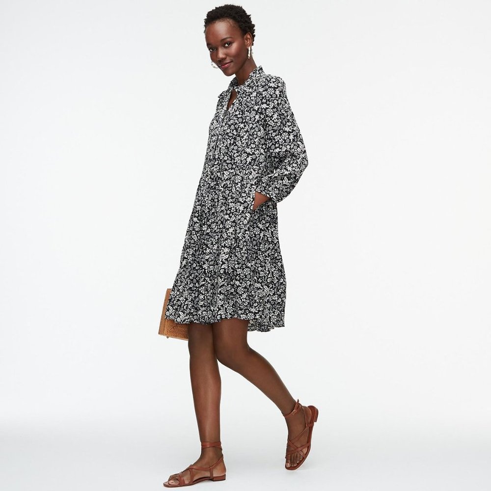 J. Crew EUC Shirtdress Tossed Bouquet w/pockets XS
